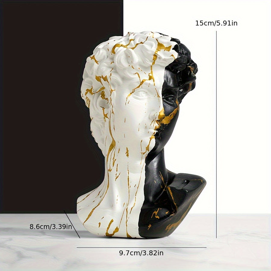 Escultura de resina de cabeza de la figura de David nórdica, 1 pieza, adorno de modelo para el hogar, retrato artístico para sala de estar, decoración del hogar