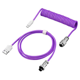 Cable en espiral para teclado mecánico, Cable de puerto USB tipo C, conector de aviación para ordenador de PC, ordenador de escritorio para accesorio de teclado DIY