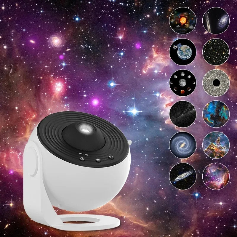 Proyector de galaxia con luz nocturna LED Proyector de cielo estrellado 360 °   Lámpara de noche de planetario giratoria para habitación, regalo decorativo para niños