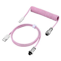 Cable en espiral para teclado mecánico, Cable de puerto USB tipo C, conector de aviación para ordenador de PC, ordenador de escritorio para accesorio de teclado DIY