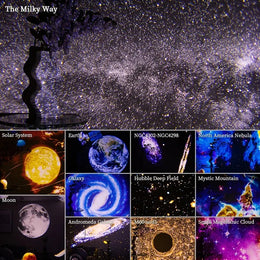 Proyector de galaxia con luz nocturna LED Proyector de cielo estrellado 360 °   Lámpara de noche de planetario giratoria para habitación, regalo decorativo para niños