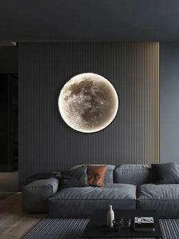 Lámpara de pared de Luna, Fondo de sala de estar, lámpara de techo de pared, lámpara de techo artística para dormitorio, lámpara decorativa de superficie de imitación de luna