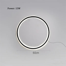 Lámpara de pared LED circular de oro negro moderna de diseño para fondo de dormitorio sala de estar decoración del pasillo luz con enchufe aplique nórdico