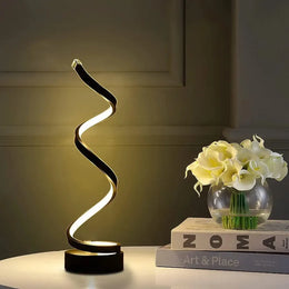Lámparas de Mesa para Sala de Estar, Lámpara de Mesa LED Moderna en Espiral con Intensidad Regulable, Lámparas Pequeñas para Mesita de Noche, Lámpara de Noche para Dormitorio, Oficina, Hogar