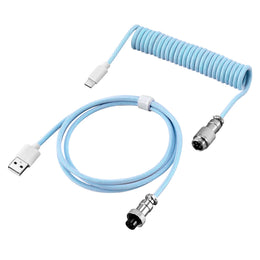 Cable en espiral para teclado mecánico, Cable de puerto USB tipo C, conector de aviación para ordenador de PC, ordenador de escritorio para accesorio de teclado DIY