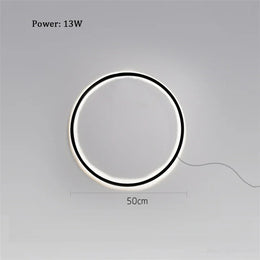 Lámpara de pared LED circular de oro negro moderna de diseño para fondo de dormitorio sala de estar decoración del pasillo luz con enchufe aplique nórdico