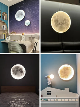 Lámpara de pared de Luna, Fondo de sala de estar, lámpara de techo de pared, lámpara de techo artística para dormitorio, lámpara decorativa de superficie de imitación de luna