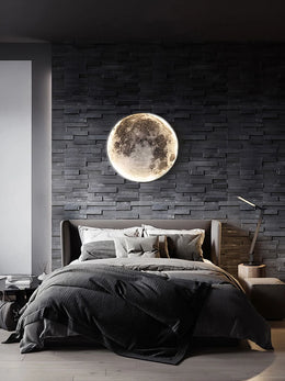 Lámpara de pared de Luna, Fondo de sala de estar, lámpara de techo de pared, lámpara de techo artística para dormitorio, lámpara decorativa de superficie de imitación de luna