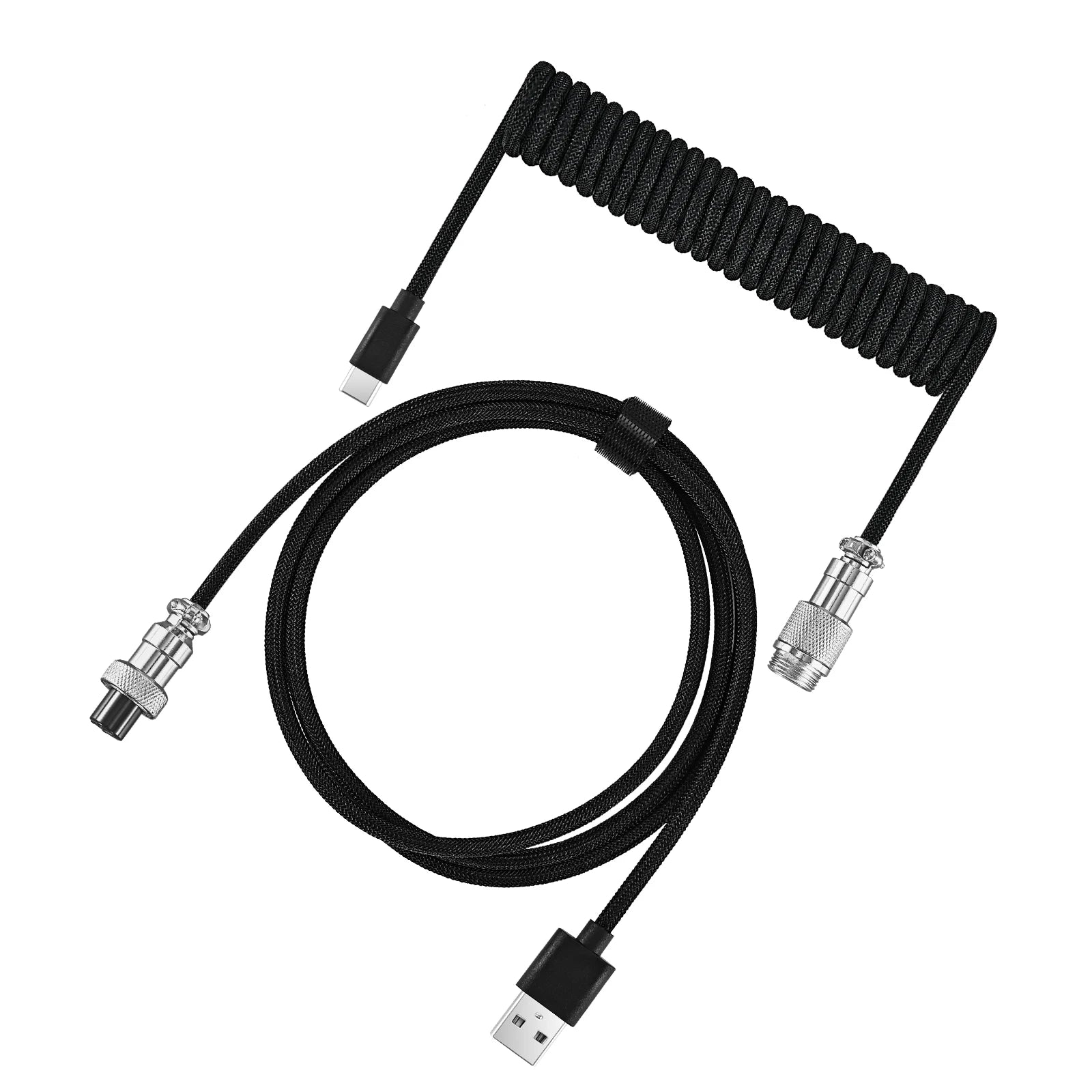 Cable en espiral para teclado mecánico, Cable de puerto USB tipo C, conector de aviación para ordenador de PC, ordenador de escritorio para accesorio de teclado DIY