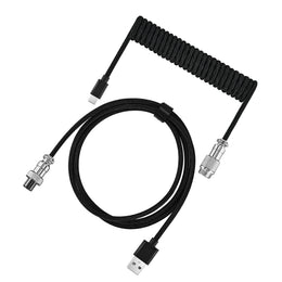 Cable en espiral para teclado mecánico, Cable de puerto USB tipo C, conector de aviación para ordenador de PC, ordenador de escritorio para accesorio de teclado DIY