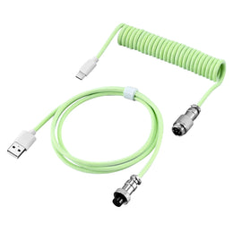 Cable en espiral para teclado mecánico, Cable de puerto USB tipo C, conector de aviación para ordenador de PC, ordenador de escritorio para accesorio de teclado DIY