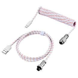 Cable en espiral para teclado mecánico, Cable de puerto USB tipo C, conector de aviación para ordenador de PC, ordenador de escritorio para accesorio de teclado DIY