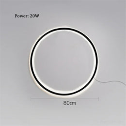 Lámpara de pared LED circular de oro negro moderna de diseño para fondo de dormitorio sala de estar decoración del pasillo luz con enchufe aplique nórdico