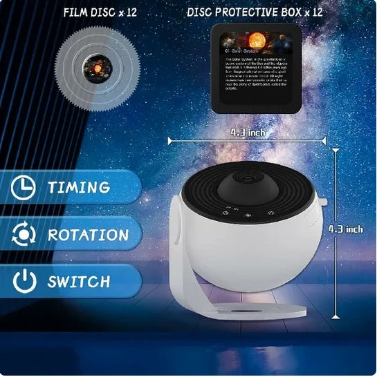 Proyector de galaxia con luz nocturna LED Proyector de cielo estrellado 360 °   Lámpara de noche de planetario giratoria para habitación, regalo decorativo para niños