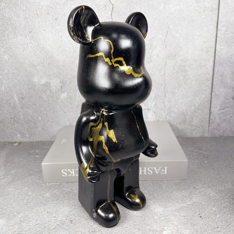 Figura de Oso Estética y Linda de 27.94cm, Estatua de Oso de Resina con Diseño de Mármol, Escultura de Animal, Decoración de Lujo para Sala de Estar, Escritorio, Adorno para el Hogar, Regalo para la Casa